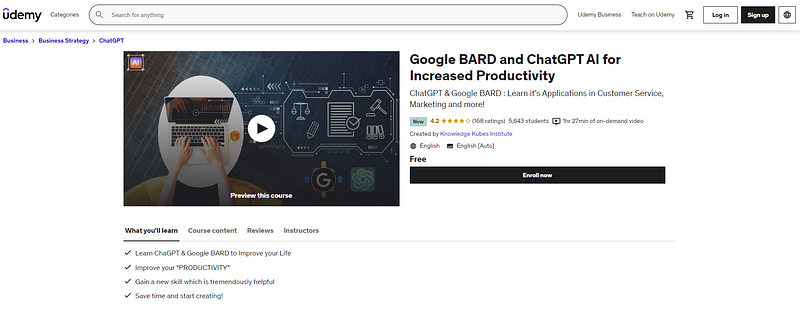 Google BARD and ChatGPT Productivity Course