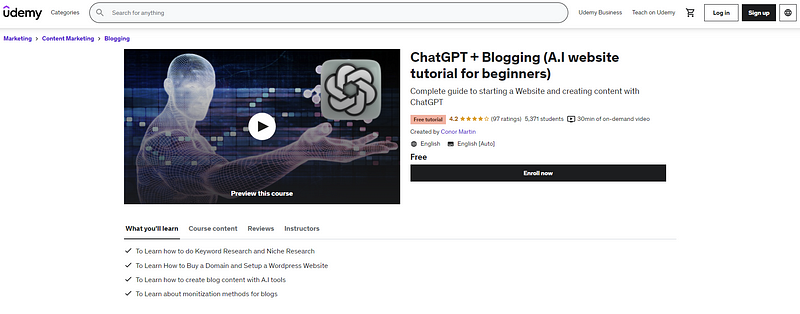 ChatGPT Blogging Course