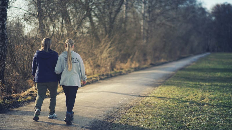 Enjoying nature during a walk