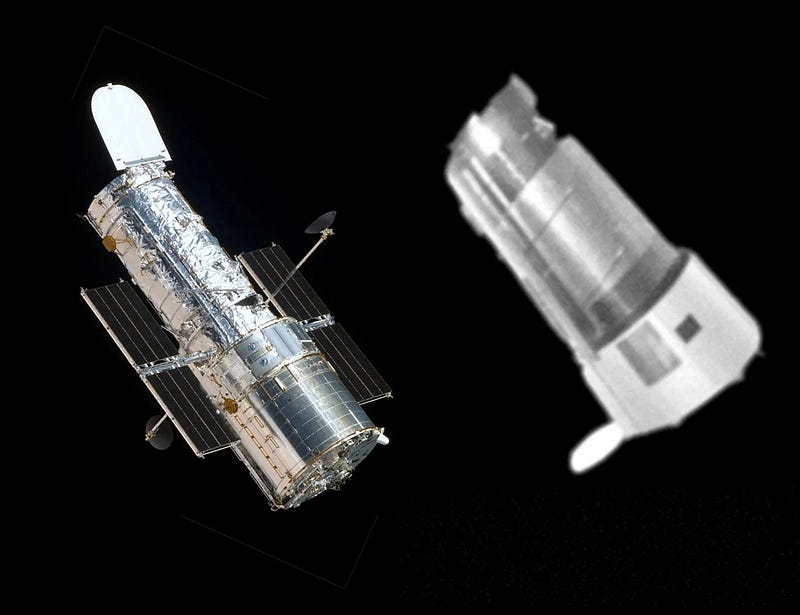 Comparison of Hubble and Keyhole-11 satellites