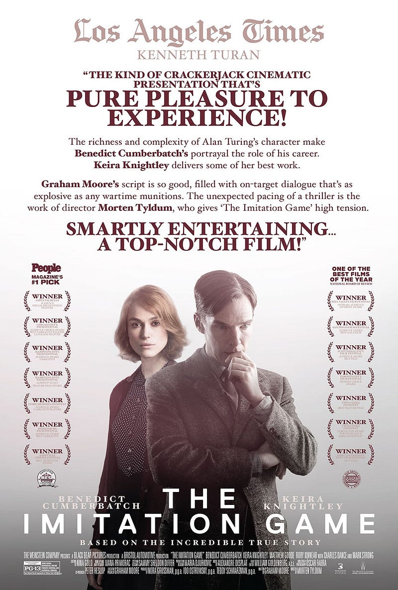 Poster design for The Imitation Game featuring key characters