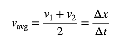 Average velocity calculation