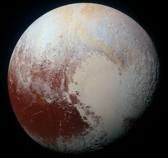 The heart-shaped Tombaugh Regio on Pluto