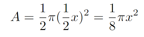 Area calculation of the semicircle