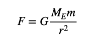 Gravitational force equation