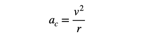 Centripetal acceleration formula