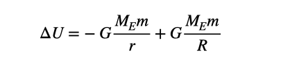 Potential energy change equation