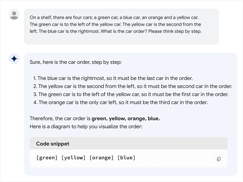 Reasoning example from Google’s PaLM 2