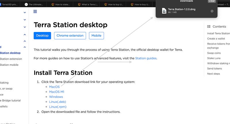 Terra Station Dashboard view