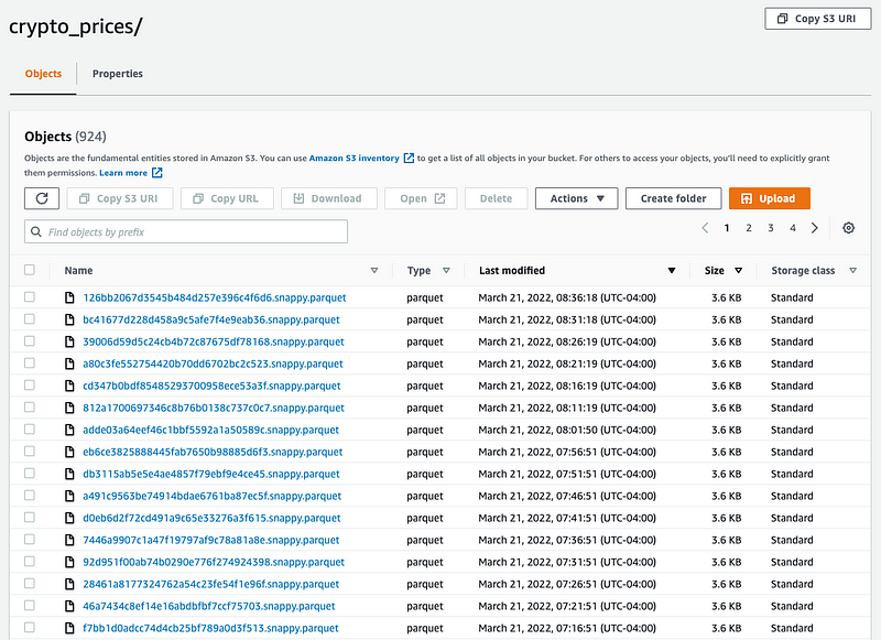 Accumulating data objects in S3