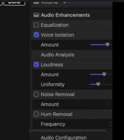 Voice Isolation feature in Final Cut Pro