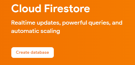 Firestore database creation process image