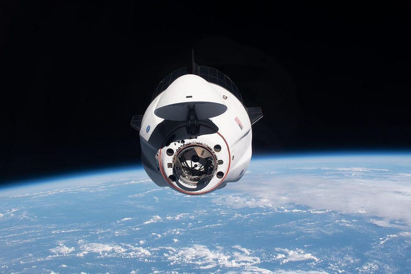 Crew Dragon docking with ISS, showcasing space tourism