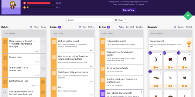 Habitica gamifying productivity