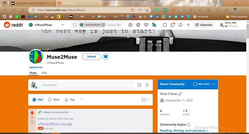 Screenshot of Reddit homepage