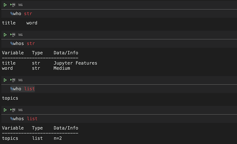 Filtering variables by type