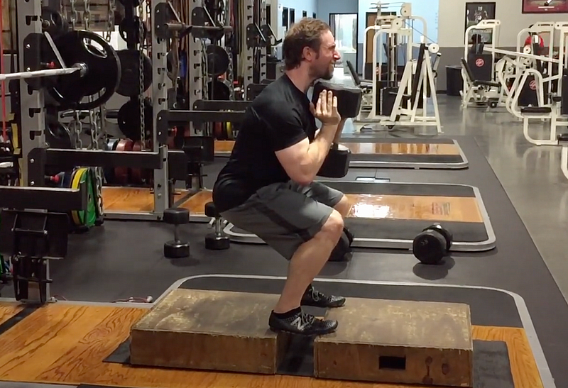 Goblet squat exercise