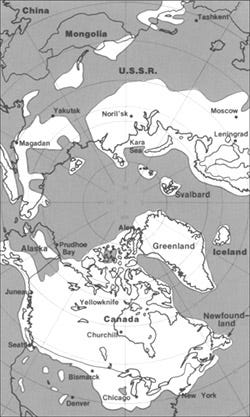 Glacial landscape during the Ice Age