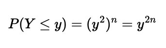 Probability calculation for shots landing within radius y.