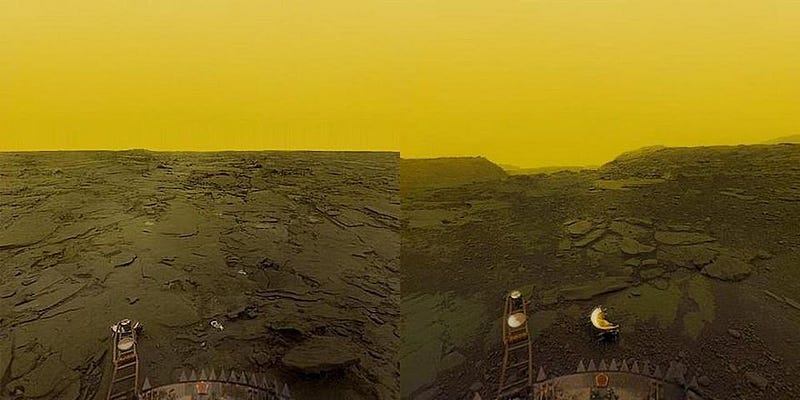 Surface of Venus as seen by Venera landers