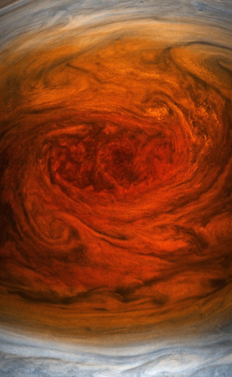 Juno spacecraft image of the Great Red Spot