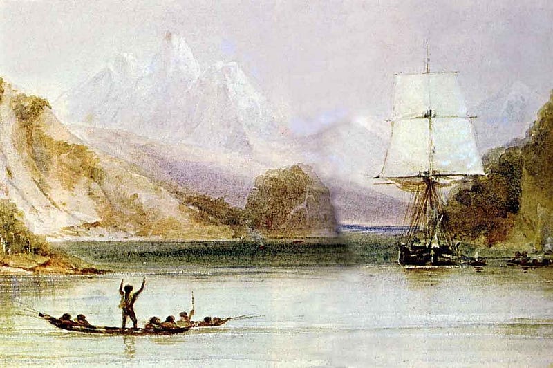 Darwin theorizing about geology and extinction during HMS Beagle's survey